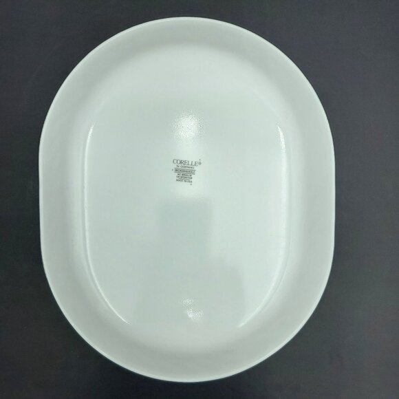 Corelle Pink Trio Platter Corning White Swirl Floral Oval Serving Plate - Picture 5 of 7